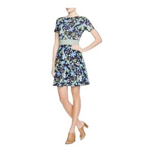 Tory Burch Garden Wisteria Dress Blue Green Large